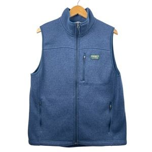 LL Bean Vest Full Zip Slightly Fitted Logo Blue Men's Medium